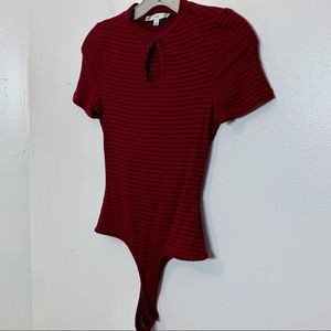 EUC‎ Iris one piece two tone stripe bodysuit